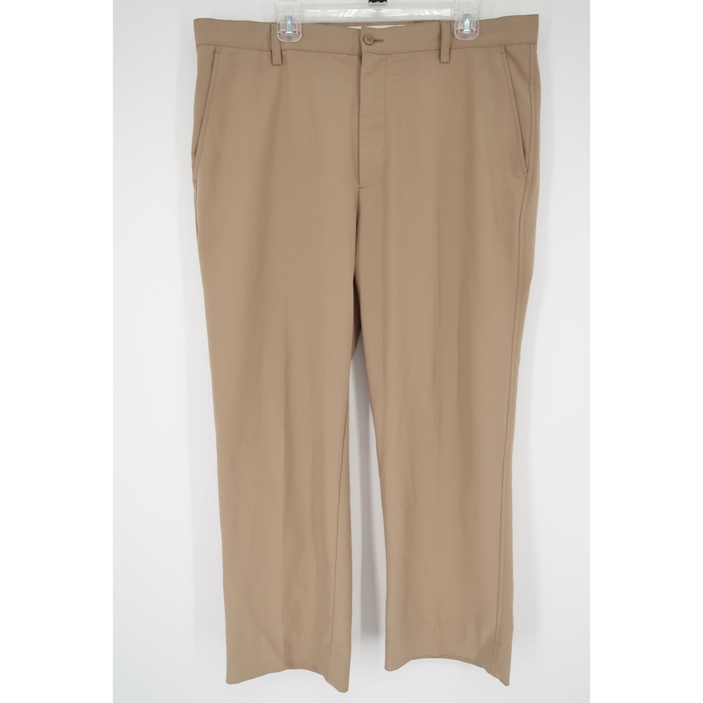 FootJoy Mens 38 Khaki Beige Performance Golf Pants Stretch Flat Front Size 38x29